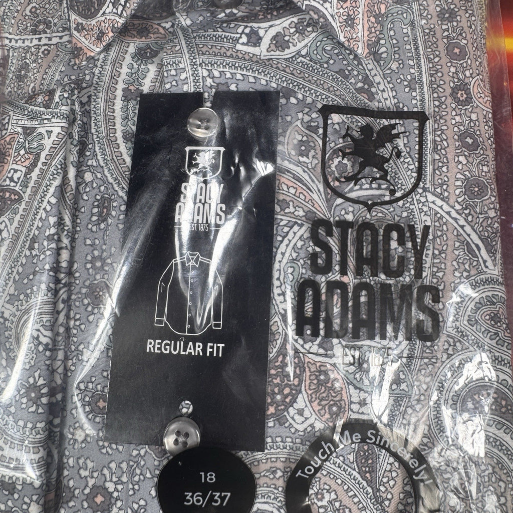 Stacy Adams Men’s Paisley Dress Shirt French Cuff Button Up Regular Fit 18 36/37