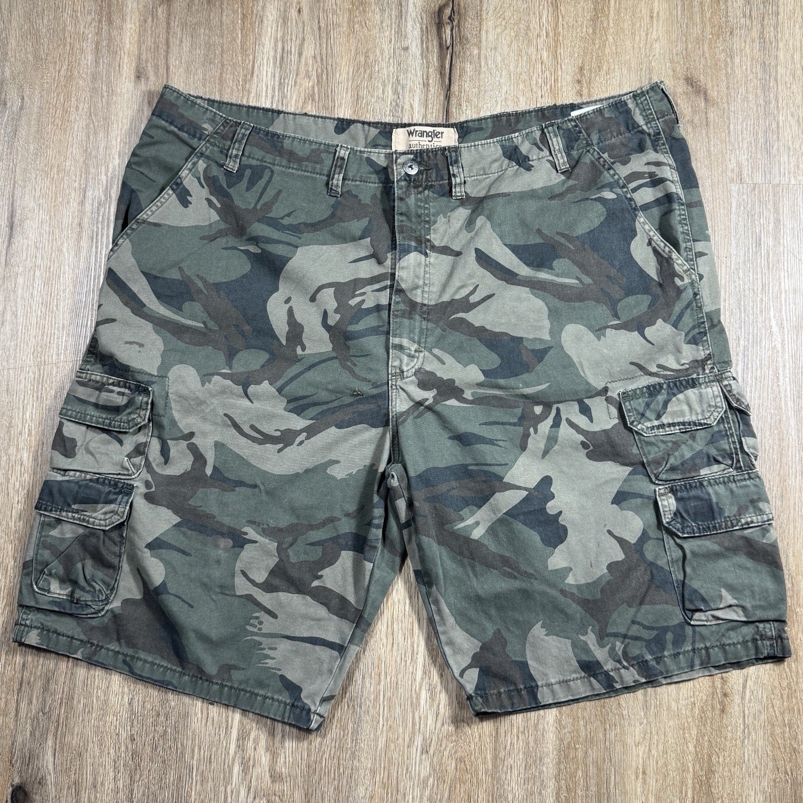Wrangler Cargo Pants Mens 46 Camo Camouflage Military Utility Workwear Cotton