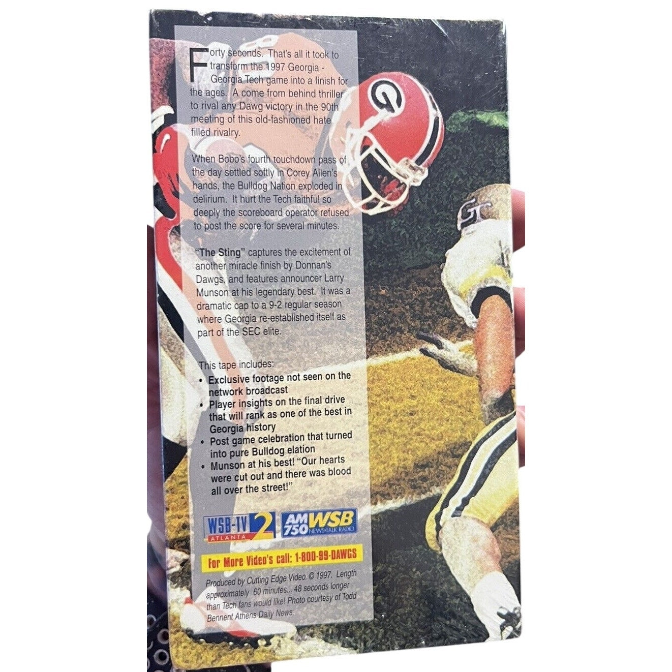 Vintage 1997 Georgia Bulldogs vs Georgia Tech Unstoppable VHS Sealed UGA vs GT