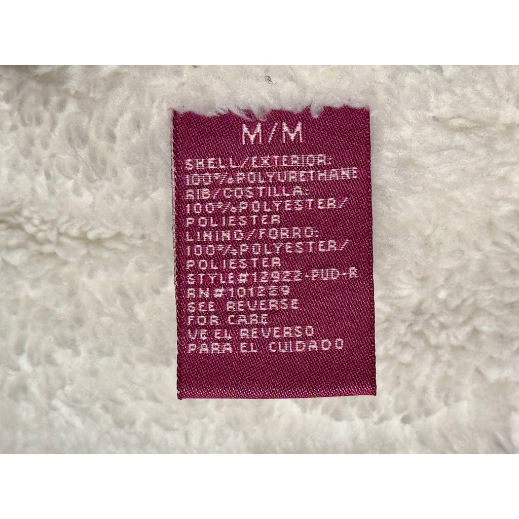 Ashley Faux Leather Sherpa Lined Moto Bomber Jacket Burgundy Women’s M Medium