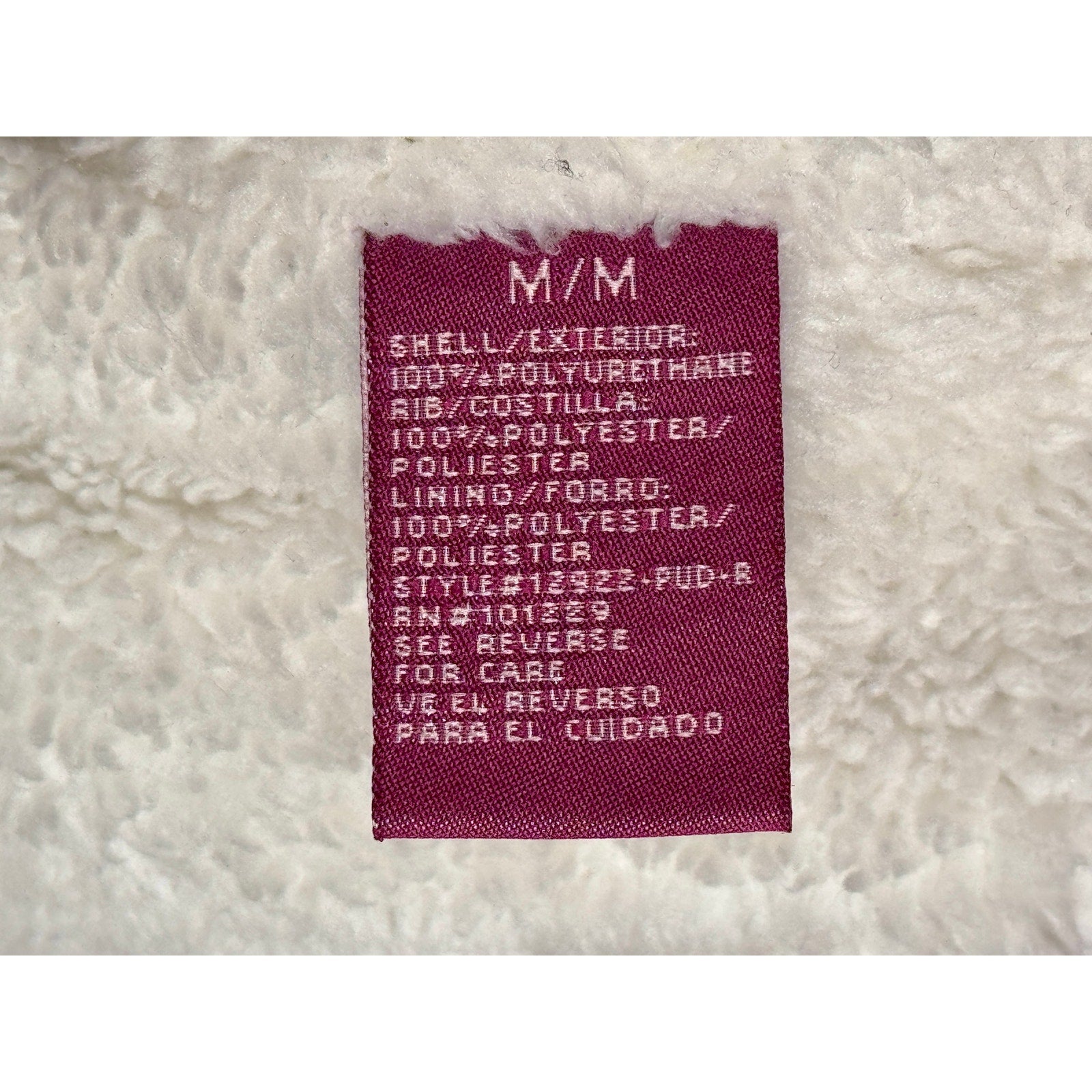 Ashley Faux Leather Sherpa Lined Moto Bomber Jacket Burgundy Women’s M Medium