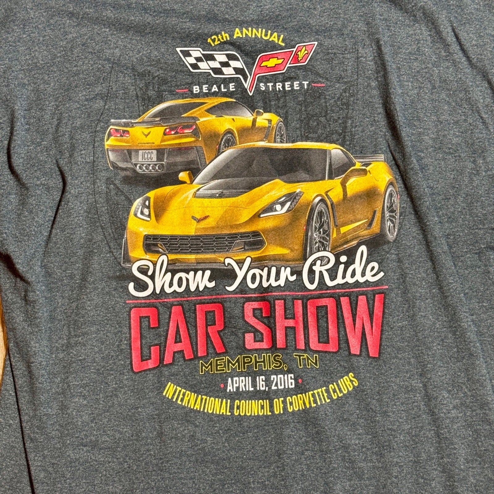 Corvette Car Show Polo Shirt Lot XL Beale Street Memphis TN ICCC 2011 2013 2016