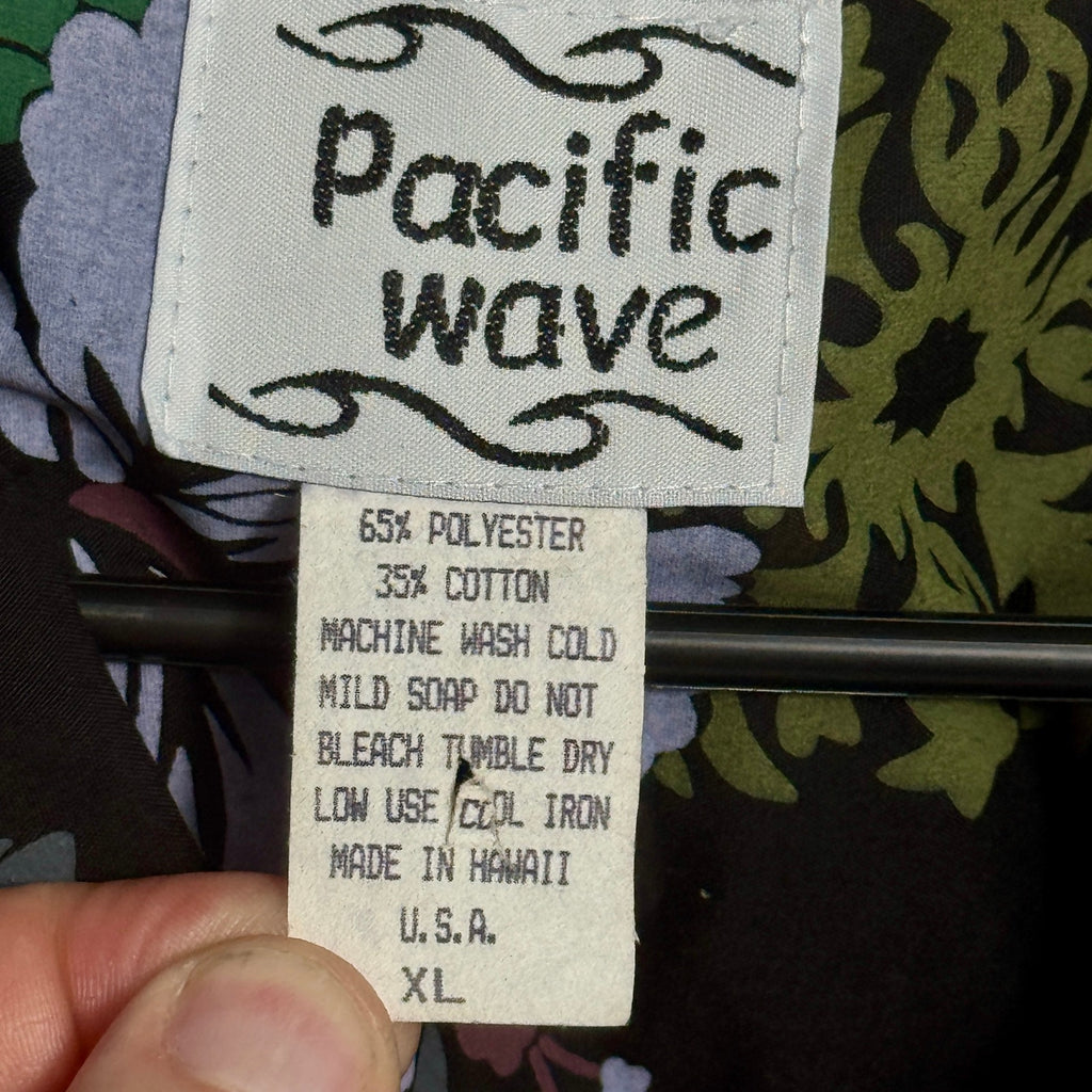 Vintage Pacific Wave Hawaiian Shirt XL Made In Hawaii USA Floral Aloha Camp