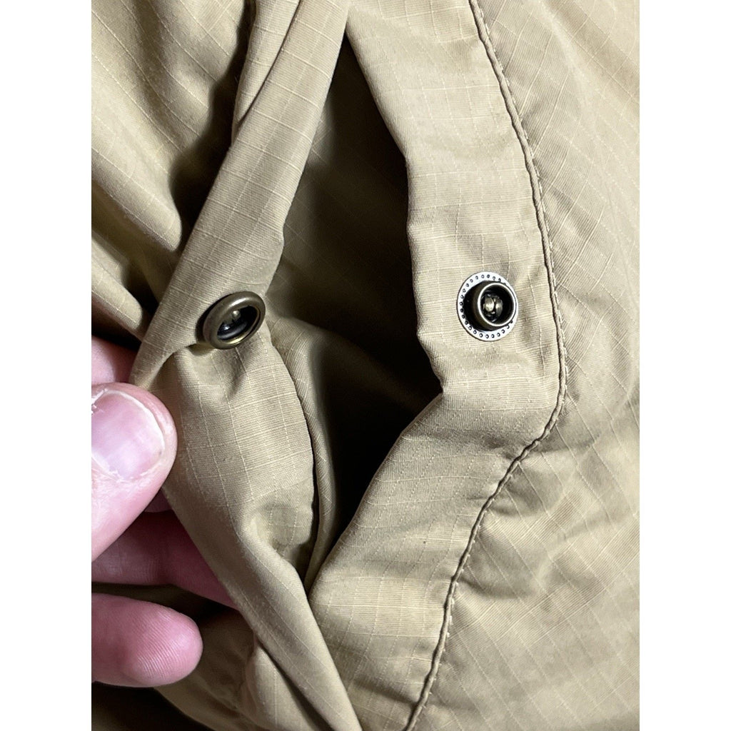 VTG 90s Tommy Hilfiger Reversible Bomber Jacket Tan Green L/XL Puffer Coat Y2K