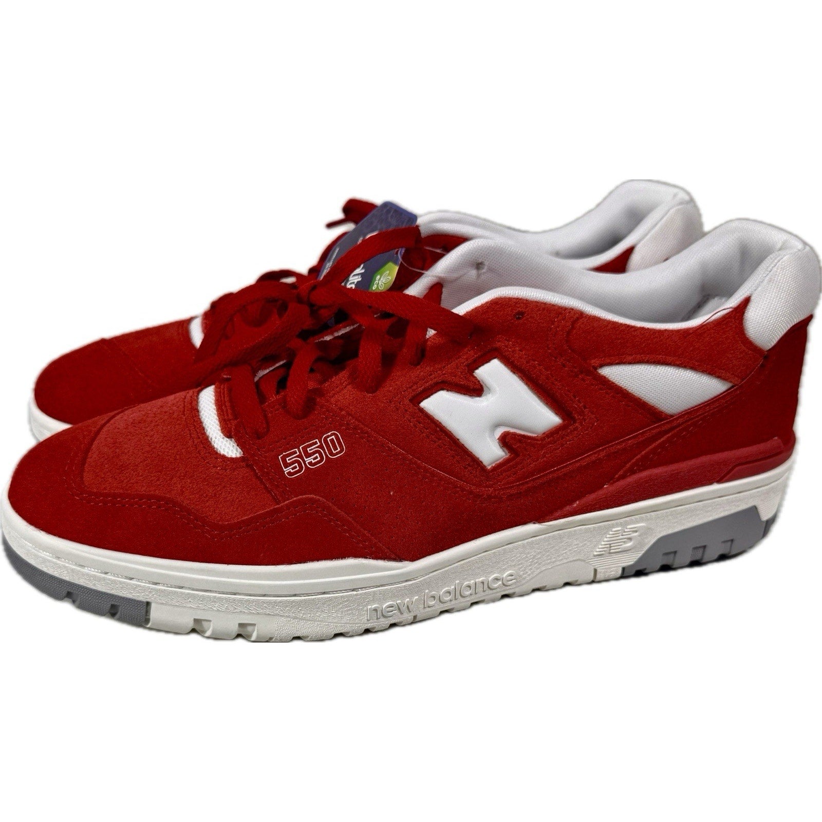 New Balance 550 Suede Team Red BB550VND Men’s 11.5 Retro Low Basketball Sneaker
