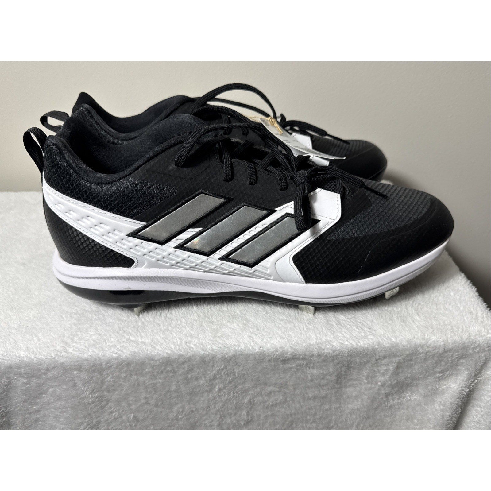 Size 17 Mens - Adidas Icon 8 TPU Black White Baseball Cleats NEW w Tags