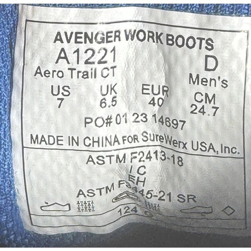Avenger A1221 Aero Trail CT Work Shoes Comp Toe EH Slip Resistant Men 7