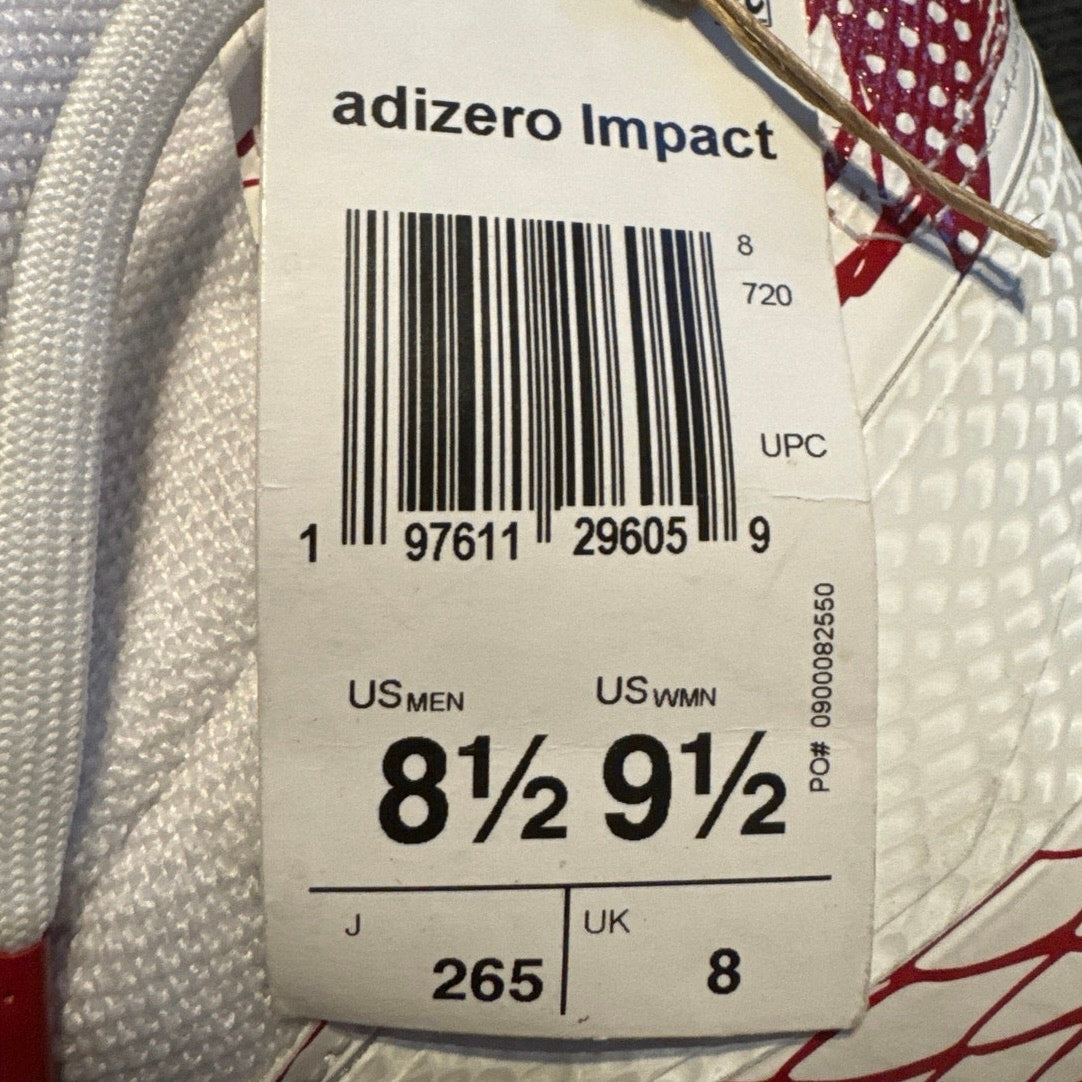 Adidas Adizero Impact Football Cleats White Red IE3976 Men’s 8.5 NWT New