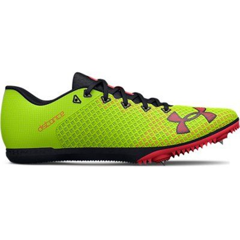 Under Armour UA Distanc Track Spikes Neon Volt Red Sz 10.5 3025460-300 Running