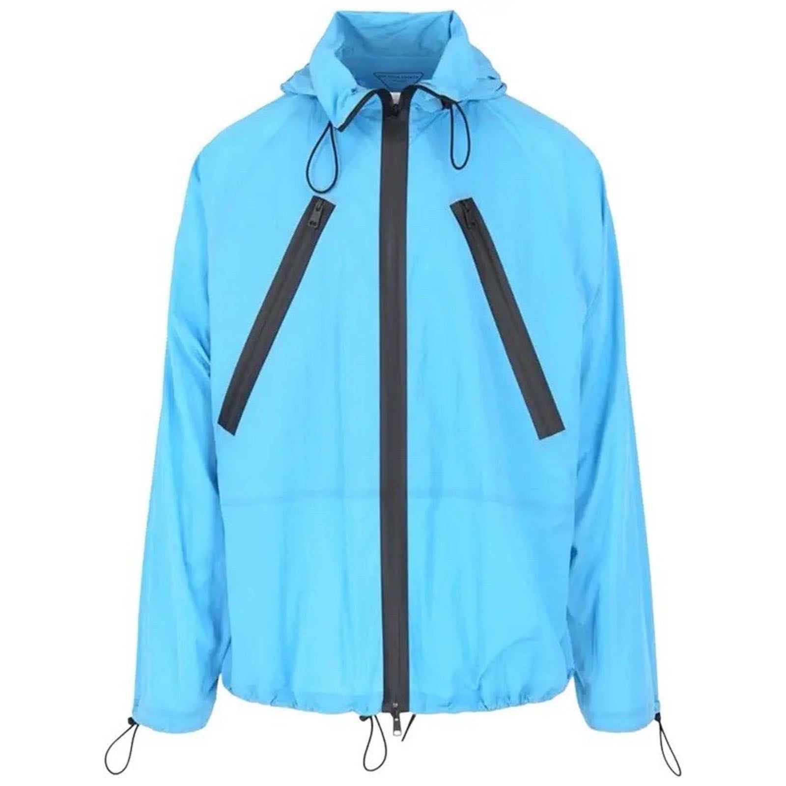 Bottega Veneta Long Hooded Waterproof Parka Jacket Bright Blue NWT Italy Sz S