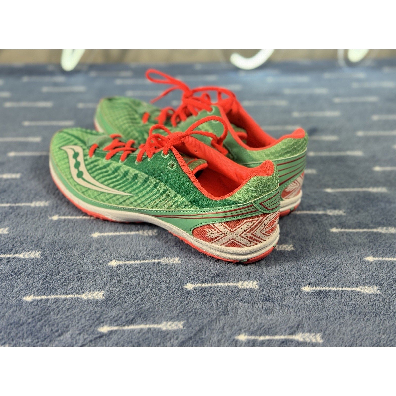 Saucony Endorphin Kilkenny XC5 Spike Women 10 Men 8.5 Green Red Aqua Vizi Coral
