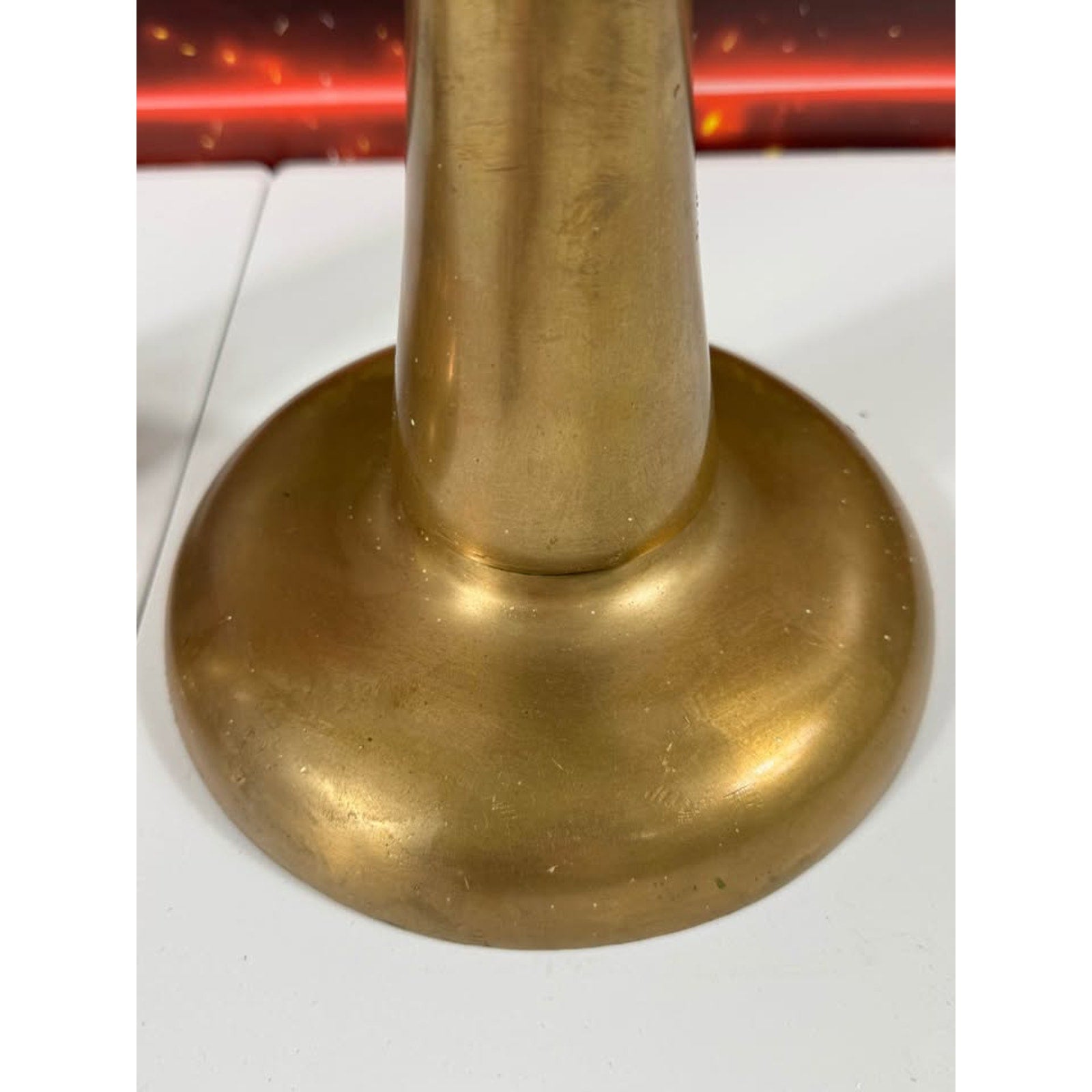 Vintage Solid Brass Candlestick Holders Pair 14" Tall Heavy Weighted Set