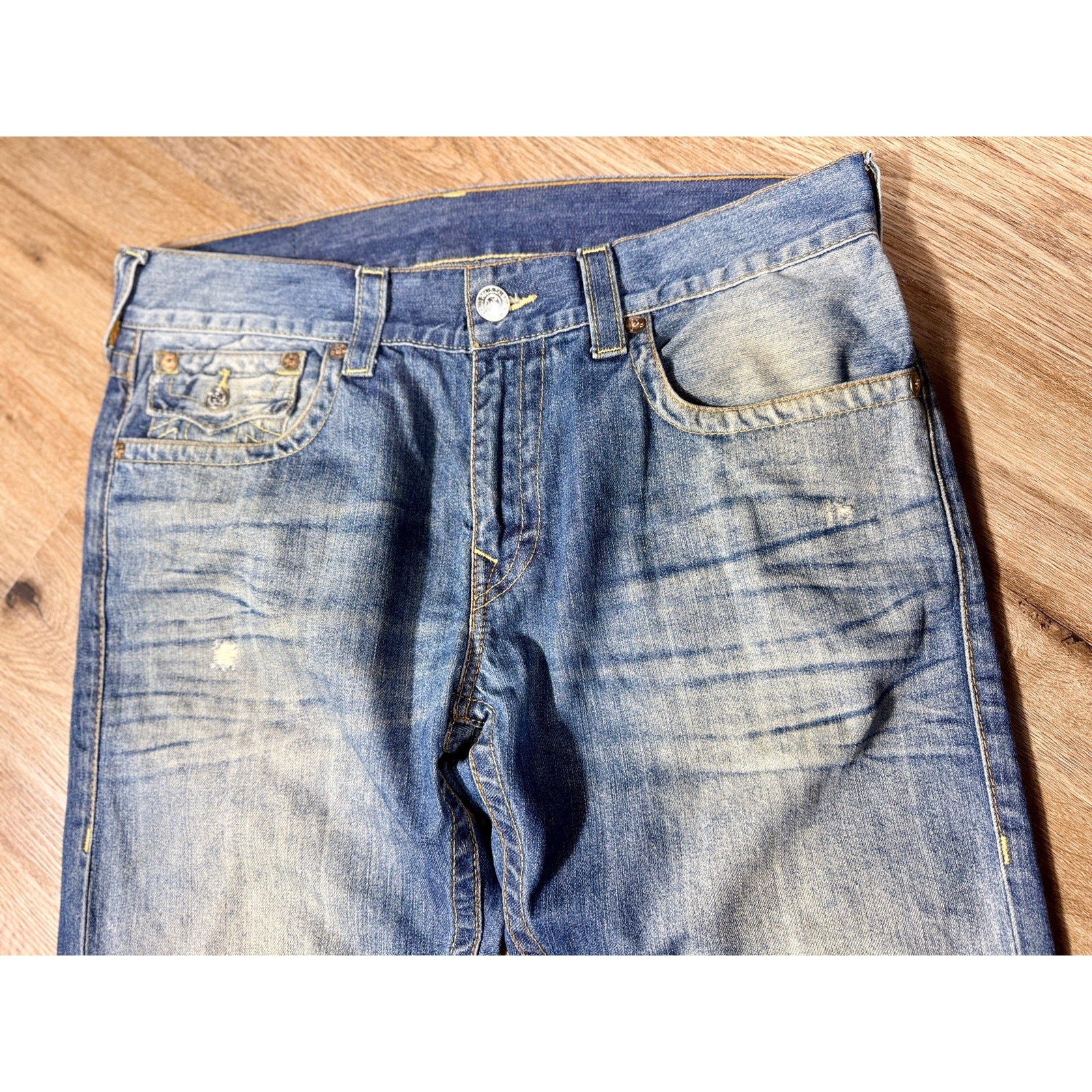 True Religion Ricky Straight Jeans Men’s 34x31 Y2K Medium Wash Denim 2013 Baggy
