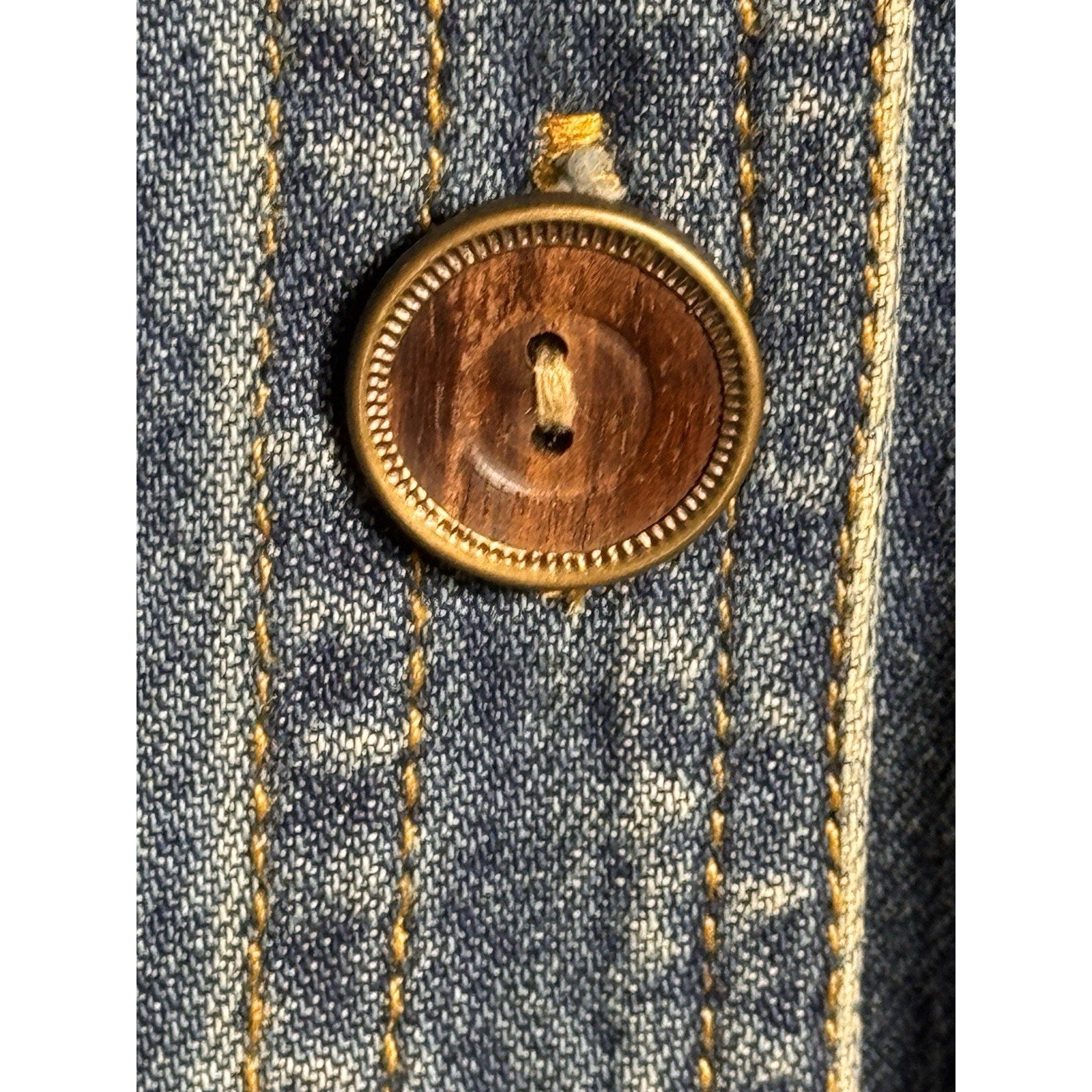 Vintage Ikon Clothing Embroidered Denim Boho 70s Floral Jacket Size Large