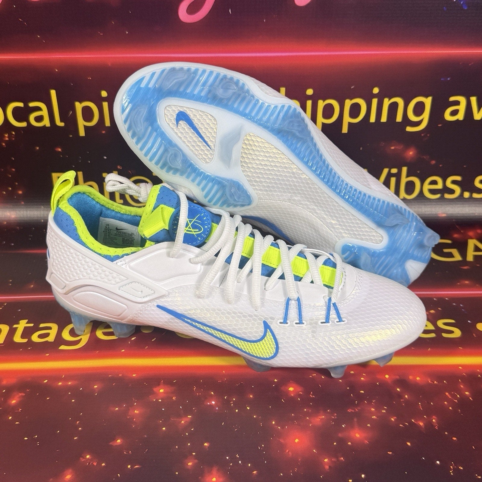 Nike Huarache 9 Elite Low LAX SE Lacrosse Cleats Men's Size 9.5 FV6147-100 New