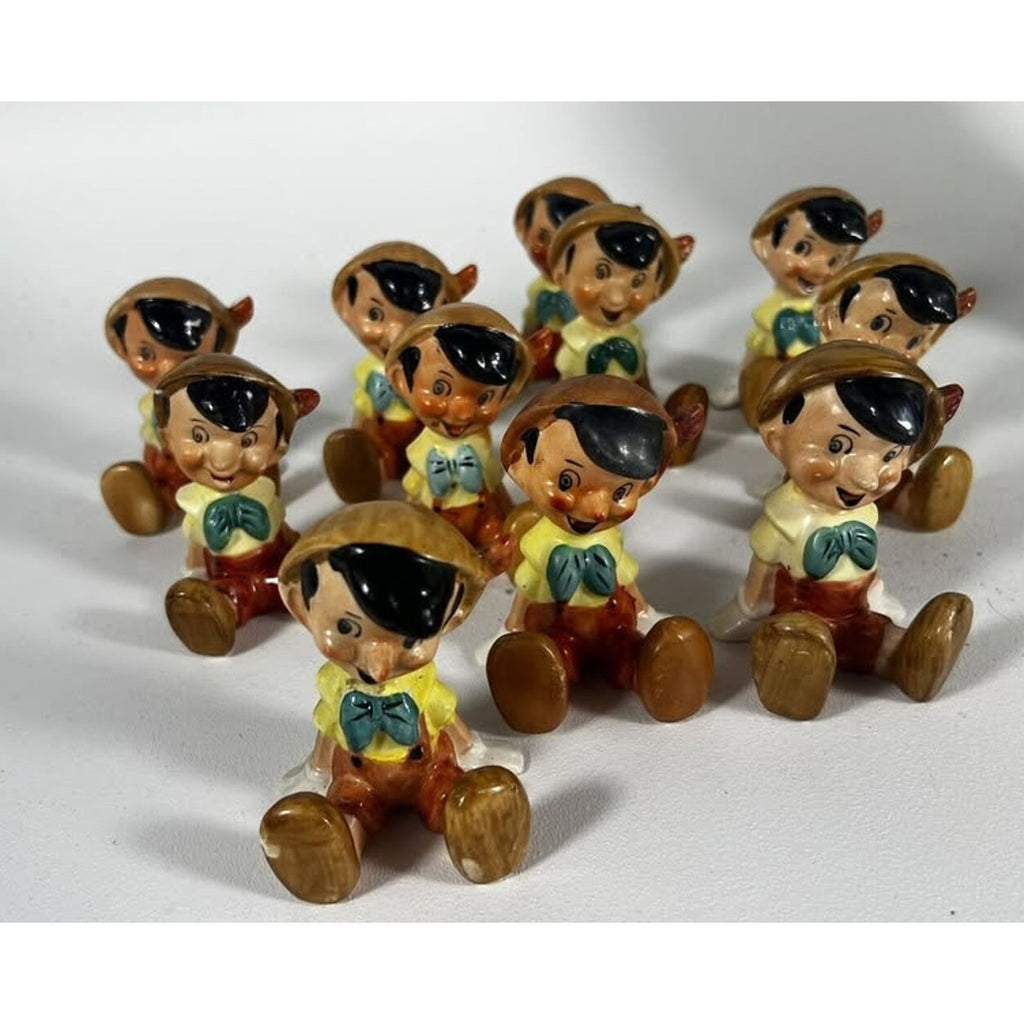Rare 1950s Walt Disney Pinocchio Ceramic Shelf Sitter Japan 3” Hand Painted