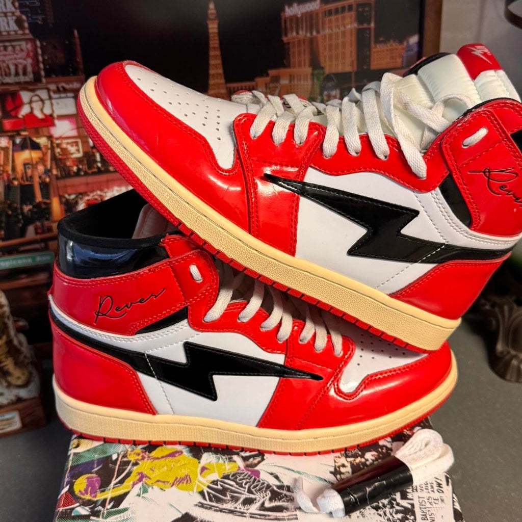 Reves Paris Air KIY Chicago 85 Hi Candy Paint Varsity Red White Black Men’s 9