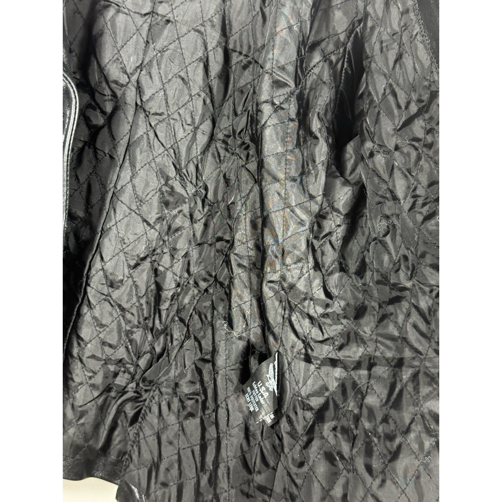 Vtg Superior NY Collection Black Leather Jacket Women’s L Quilted Lining USA