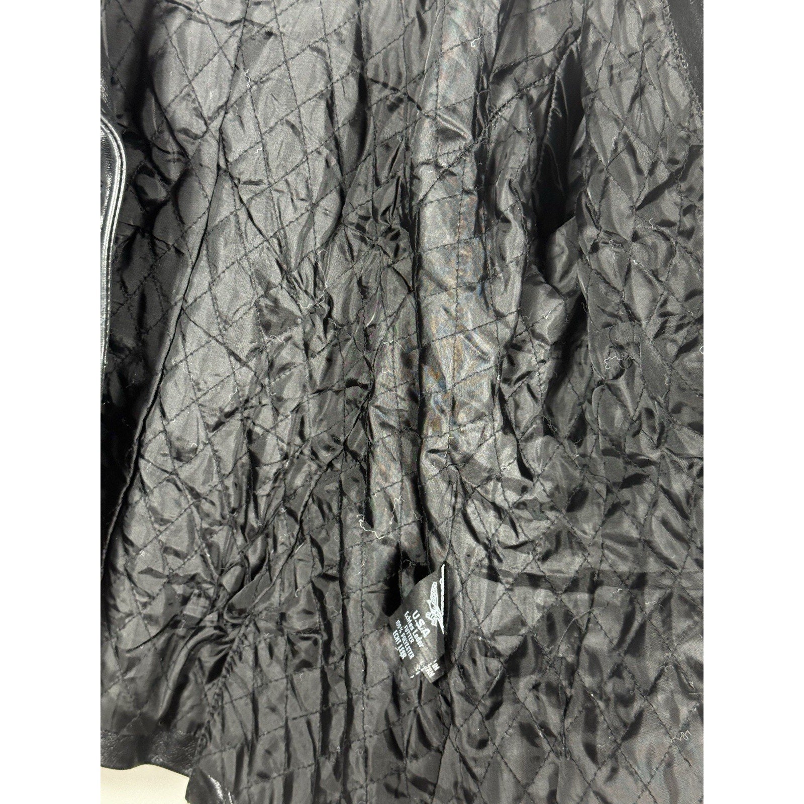 Vtg Superior NY Collection Black Leather Jacket Women’s L Quilted Lining USA