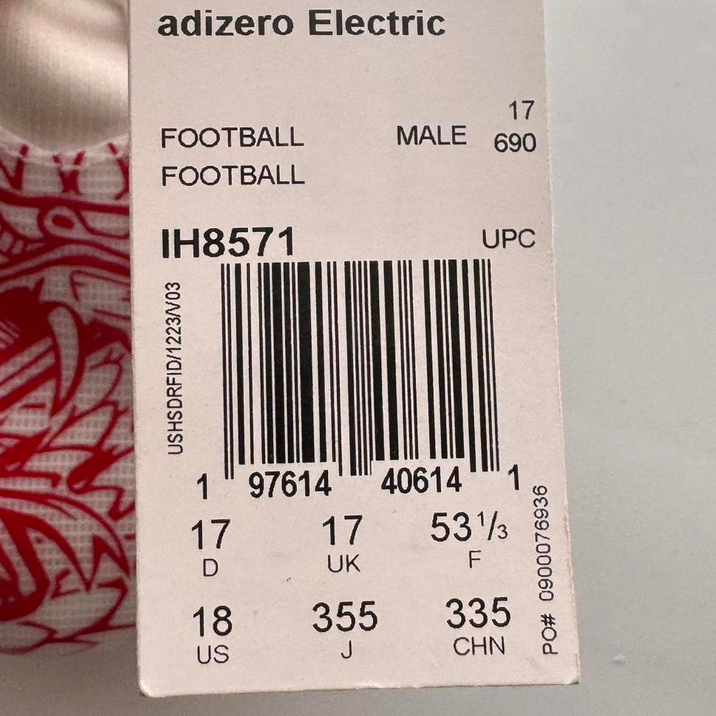 Adidas Adizero Electric Football Cleats White Red IH8571 Sz 18 NWT