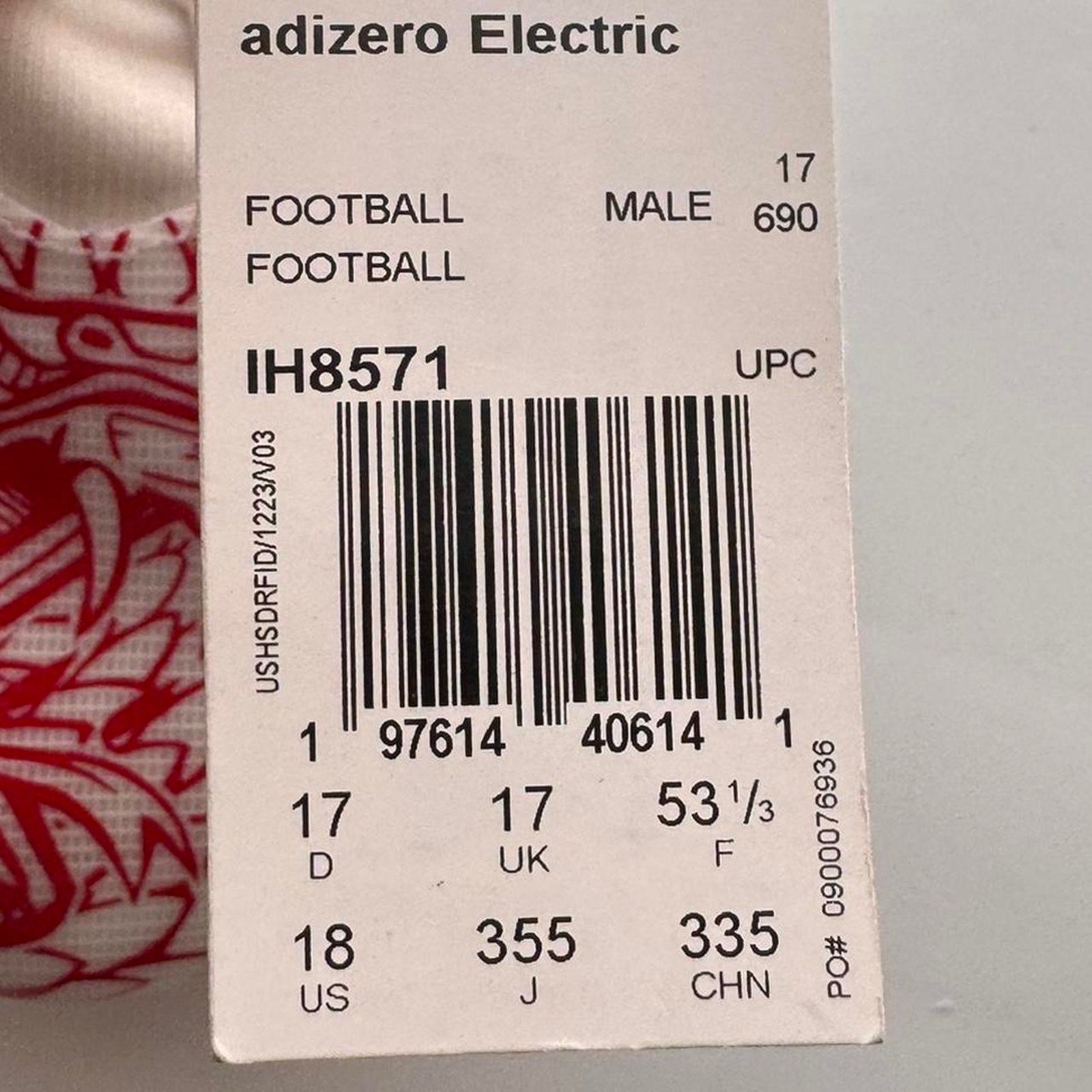 Adidas Adizero Electric Football Cleats White Red IH8571 Sz 18 NWT