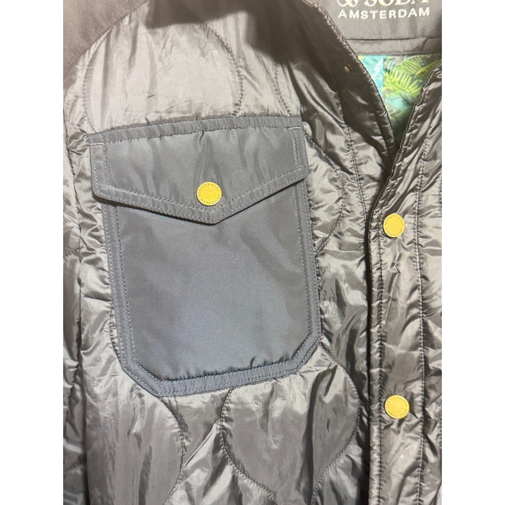 Scotch & Soda Amsterdam Quilted Jacket 3M Thinsulate Snap Shirt Coat Men S