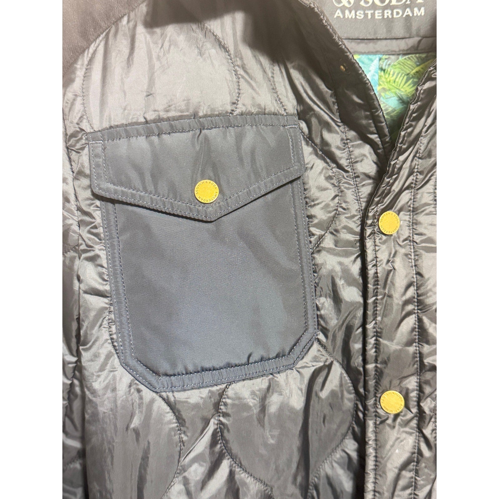Scotch & Soda Amsterdam Quilted Jacket 3M Thinsulate Snap Shirt Coat Men S