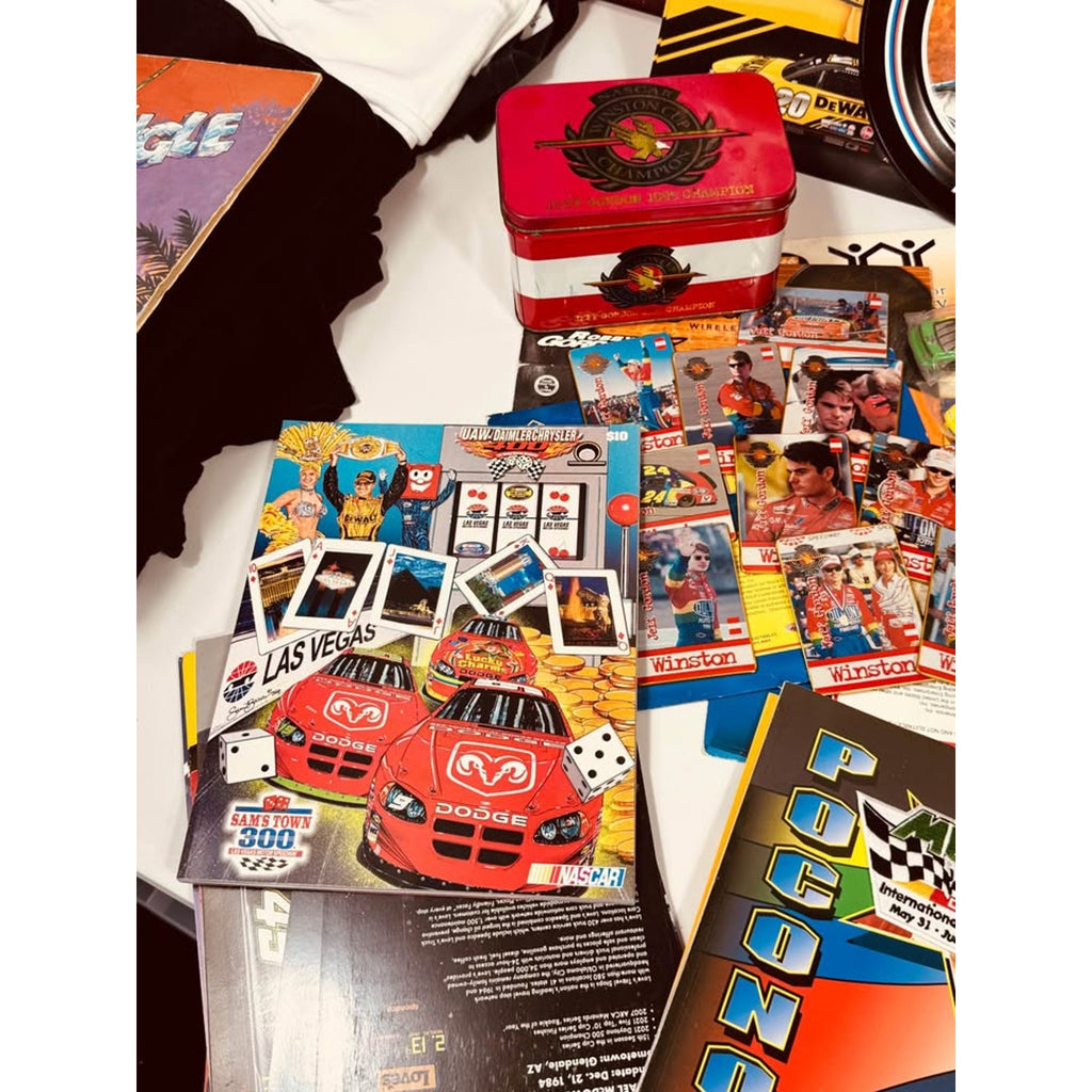 Vintage NASCAR Memorabilia Collection Lot Jeff Gordon Mark Martin Daytona Diecast Programs Pins Patc