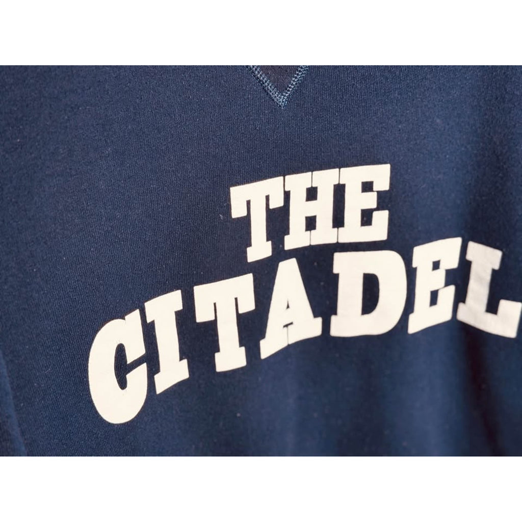 Vintage Russell Athletic The Citadel Bulldogs Crewneck Sweatshirt Navy Blue Sz L