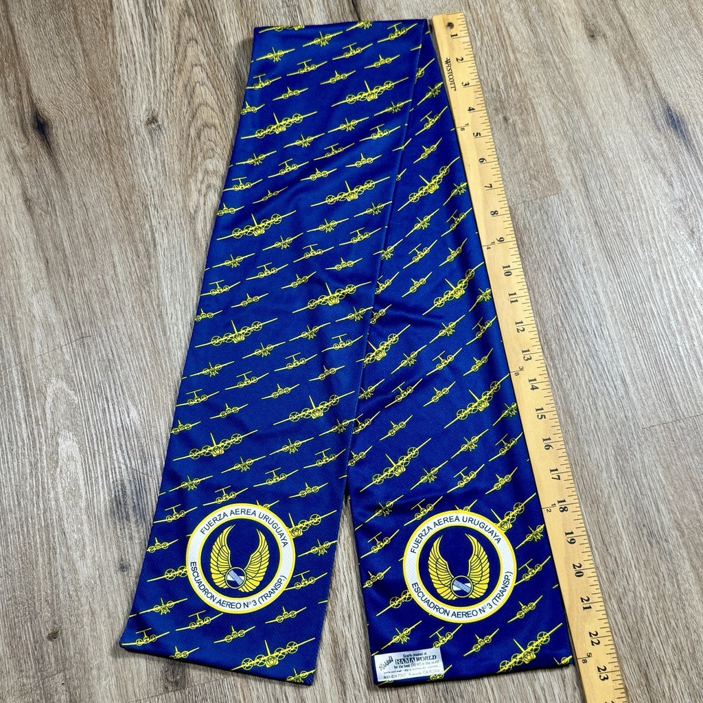 Vtg 1990s Uruguay Air Force Escuadrón Aéreo Nº3 Transport Crew Scarf USA