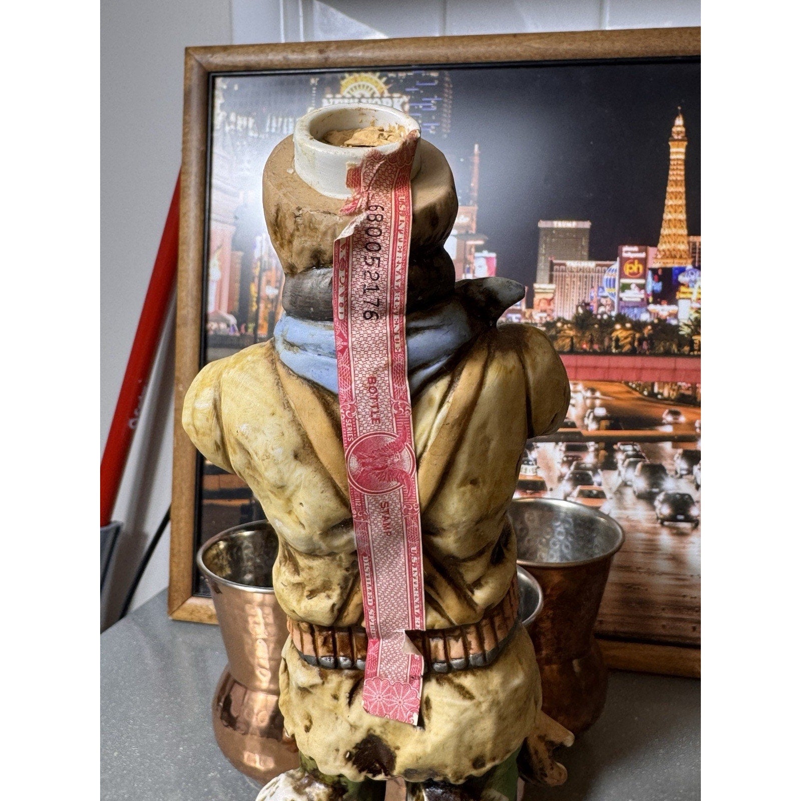 Vtg 1976 Homan The Buffalo Hunter Decanter C.M. Russell Japan 13in Western Bar