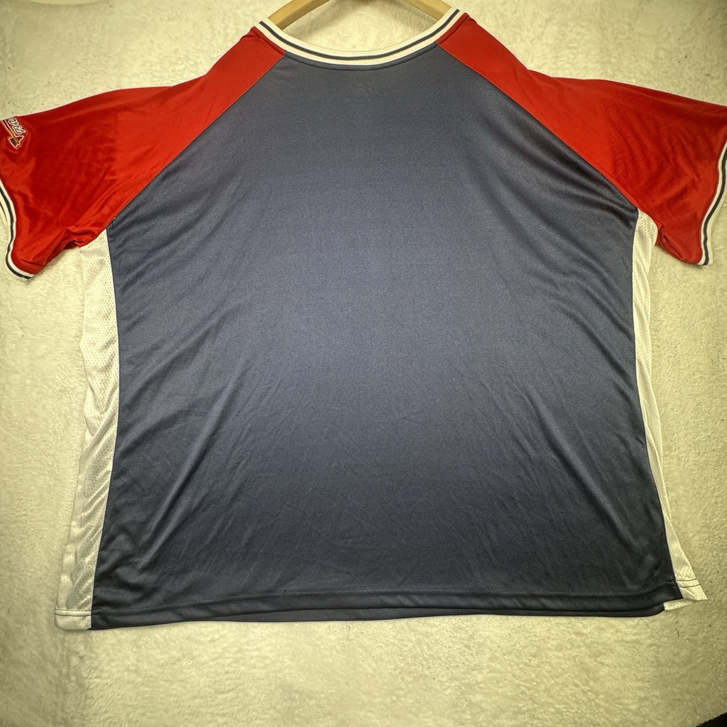 Vtg Majestic Atlanta Braves Baseball Cool Base BP Jersey Mens 4XL 4X V-Neck Blue