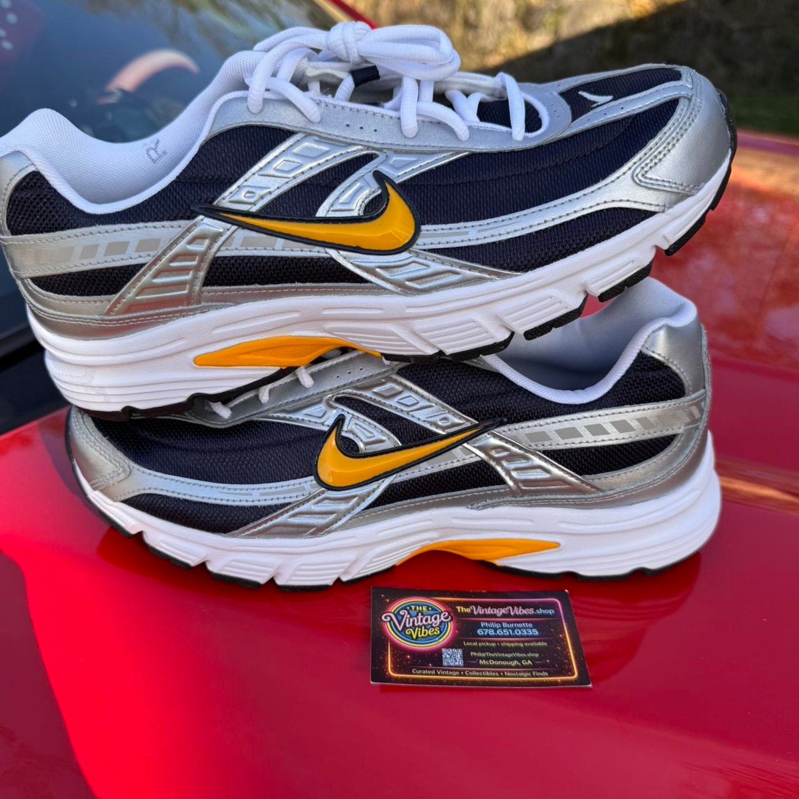 Nike Initiator Obsidian Metallic Silver White Team Gold Running Shoes Men’s 11