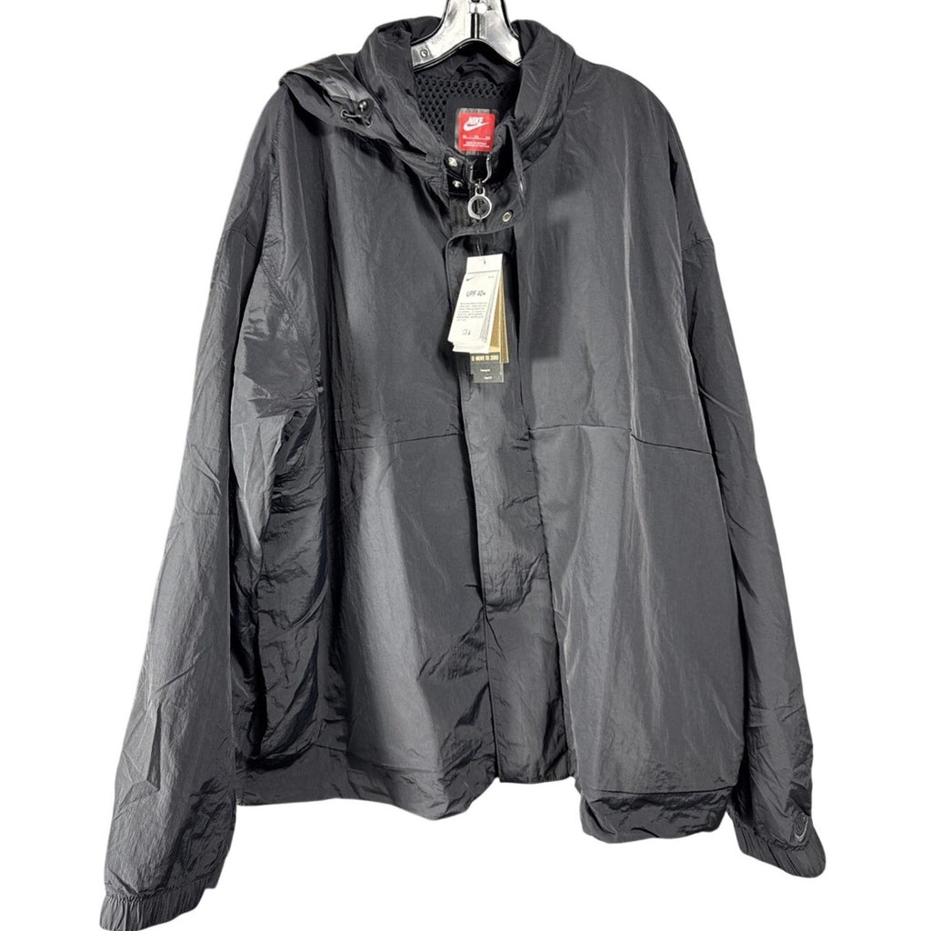 Nike Repel Oversized Jacket Mens XXL Black UPF 40+ Hooded FZ0714-010 NWT 2XL