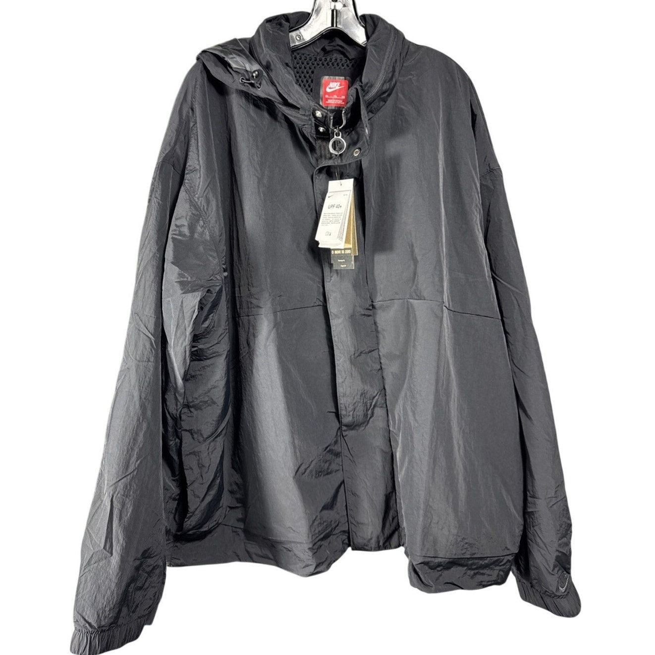 Nike Repel Oversized Jacket Mens XXL Black UPF 40+ Hooded FZ0714-010 NWT 2XL
