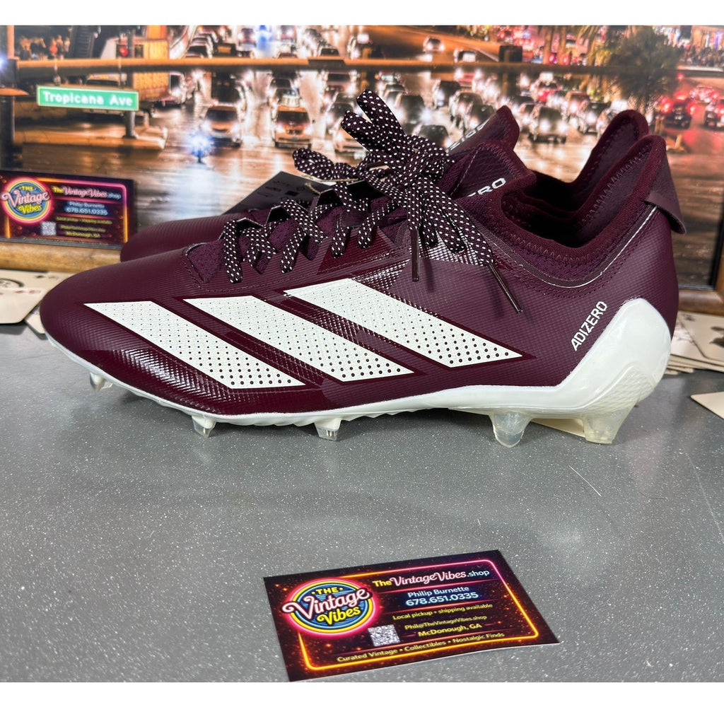Adidas Adizero Electric.1 Football Cleats Burgundy White IF4196 Men’s 11.5 New