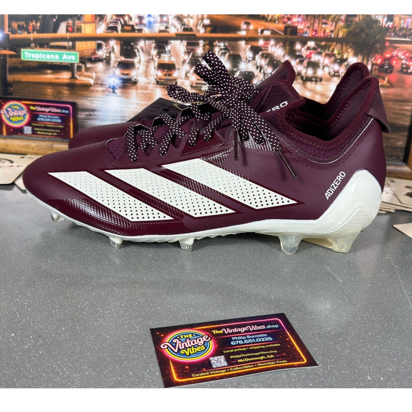 Adidas Adizero Electric.1 Football Cleats Burgundy White IF4196 Men’s 11.5 New