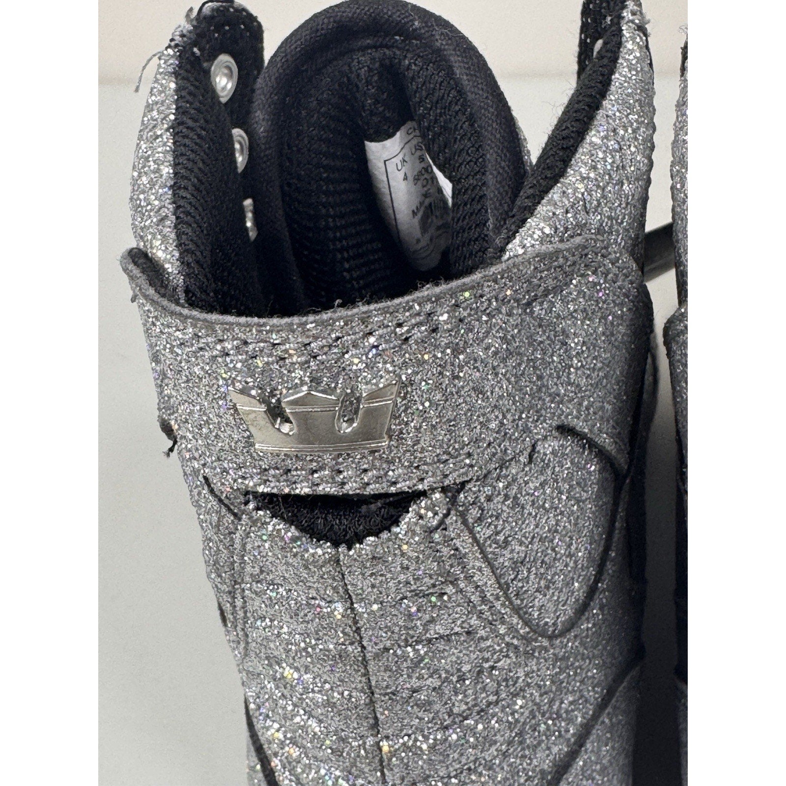 Vtg Rare Y2K Supra Skytop High Top Silver Glitter Sneakers Youth/Men’s US 5 W6.5