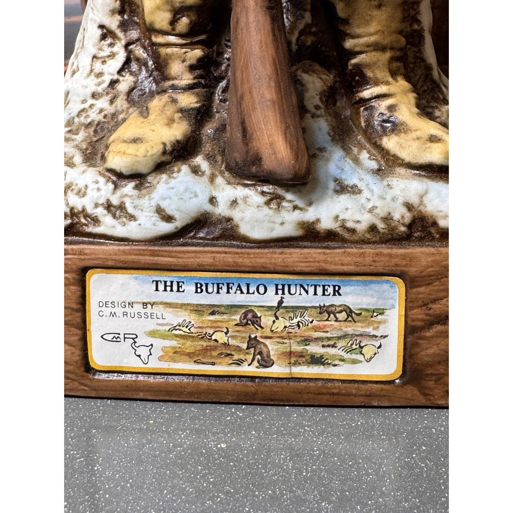 Vtg 1976 Homan The Buffalo Hunter Decanter C.M. Russell Japan 13in Western Bar
