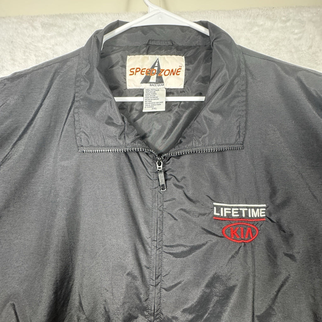 Speed Zone Race Gear Flame Racing Jacket VTG Y2K 2XL Lifetime KIA Hot Rod USA