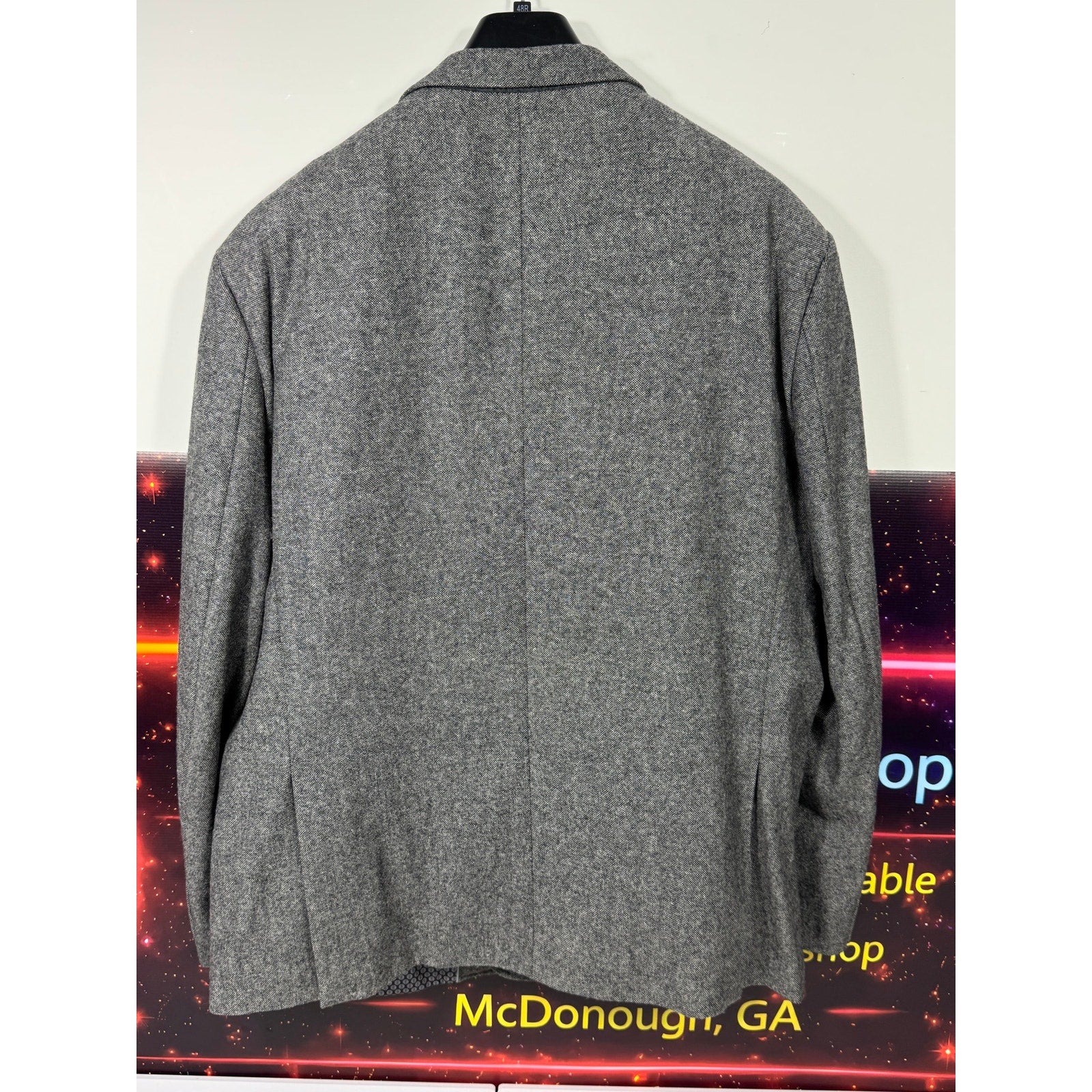 Ferrecci Bradford Grey Tweed Suit Jacket & Vest Mens 48R Slim Fit Formal XXL