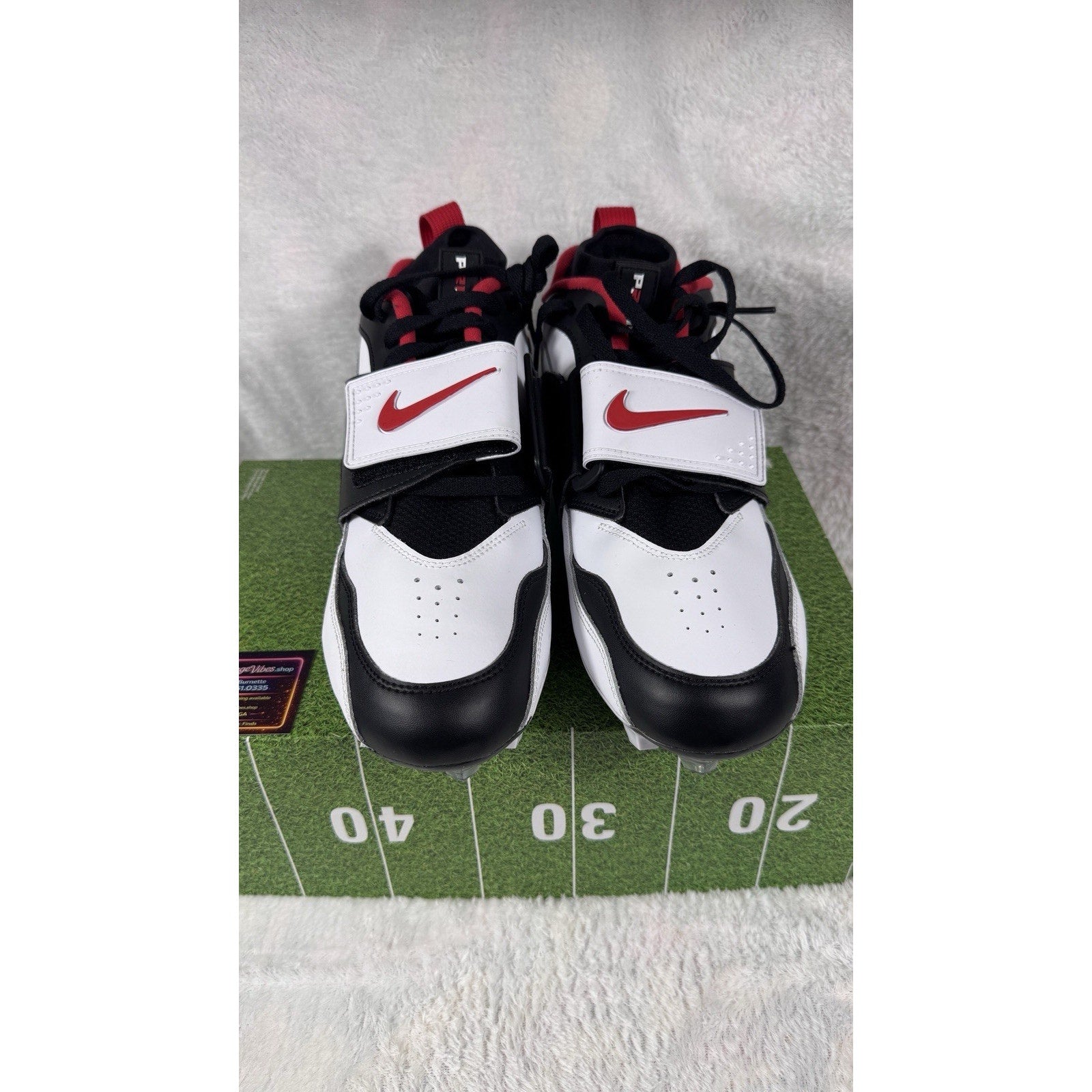 Nike Diamond Turf 93 TD Football Cleats Men’s 11 White Black Red HF5298-100 New