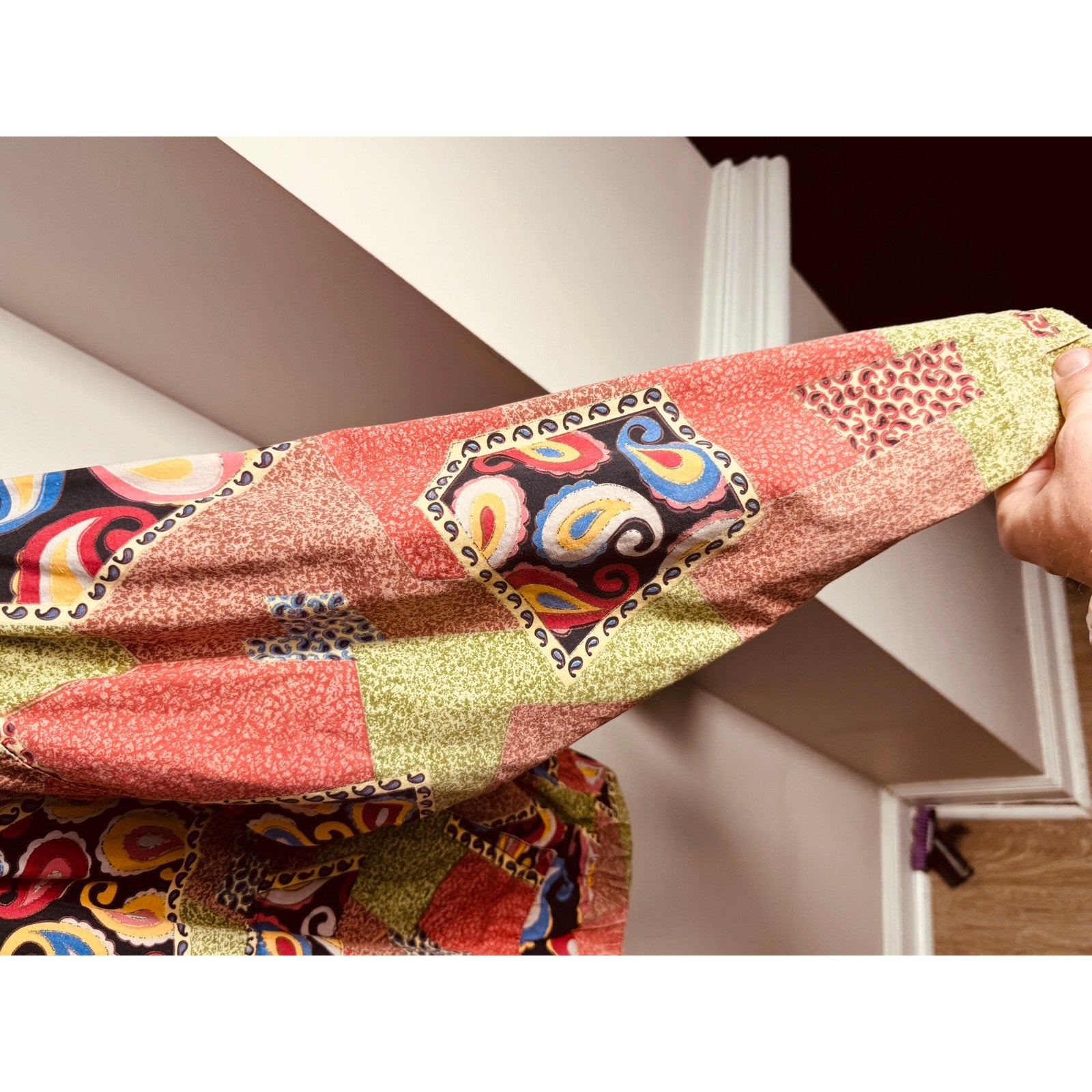 Vintage GDT Too Abstract Patchwork Paisley Jacket Women’s Medium 90s Cropped Boho Retro
