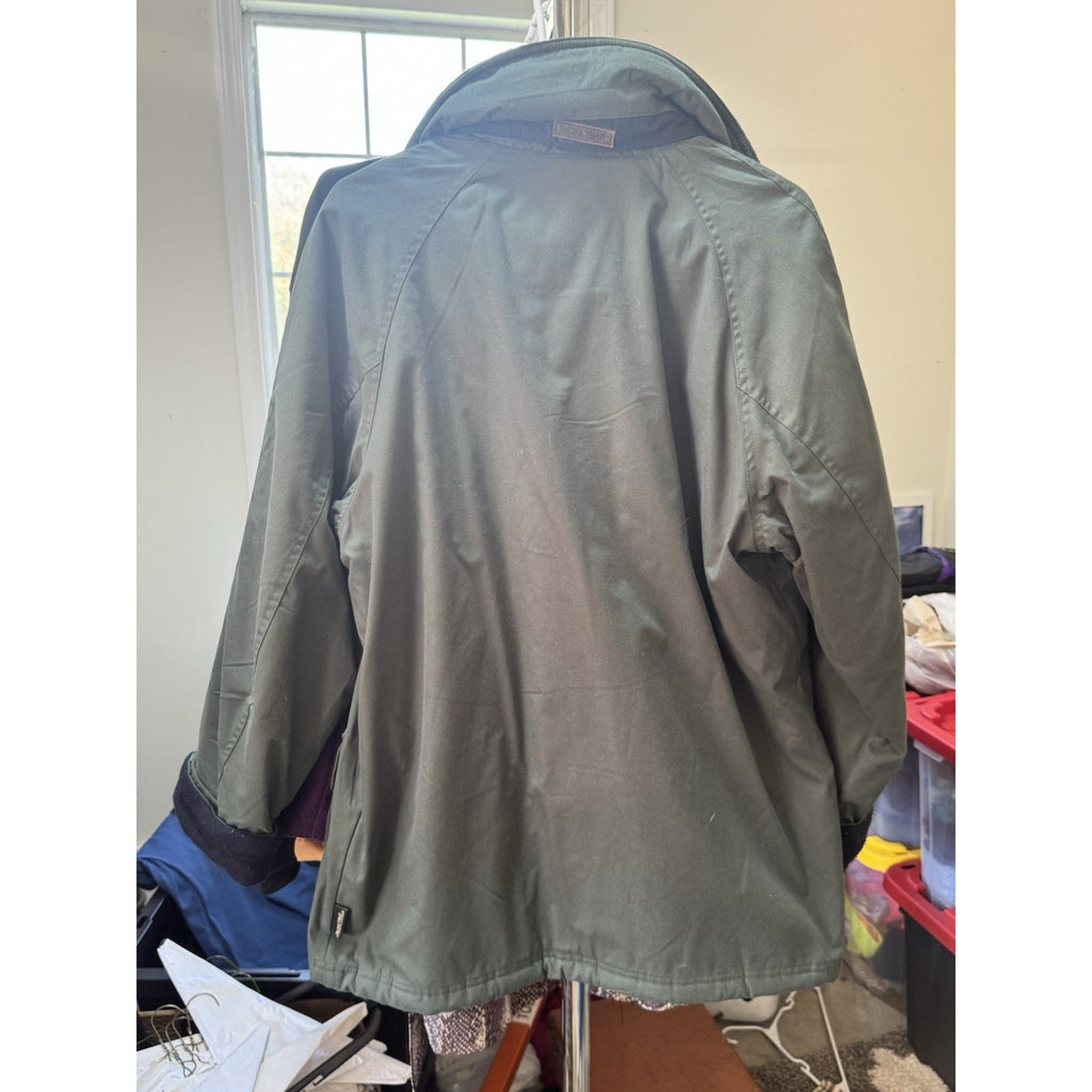 Vtg Pacific Trail Heavy Outdoor Jacket Green Fleece Lined Hooded Coat Size M-L