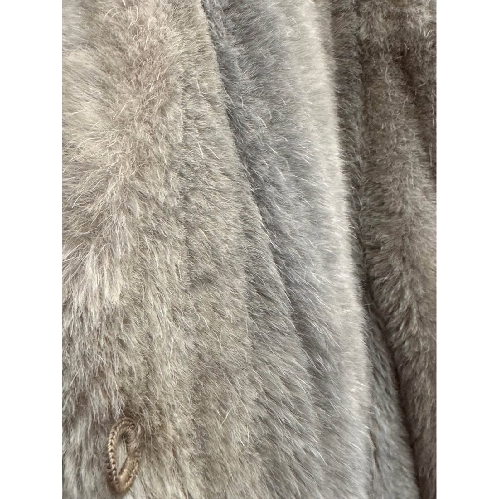 Vtg Gray Faux Fur Coat Sasson Juniors Paris Monterey Mills Luxury Fabric Jacket Women’s M/L