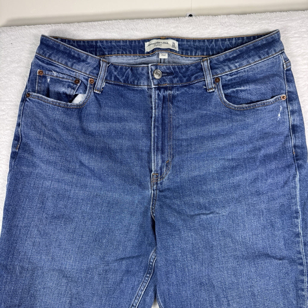 Abercrombie & Fitch Curve Love High Rise Distressed Skinny Jeans Womens 33 16L