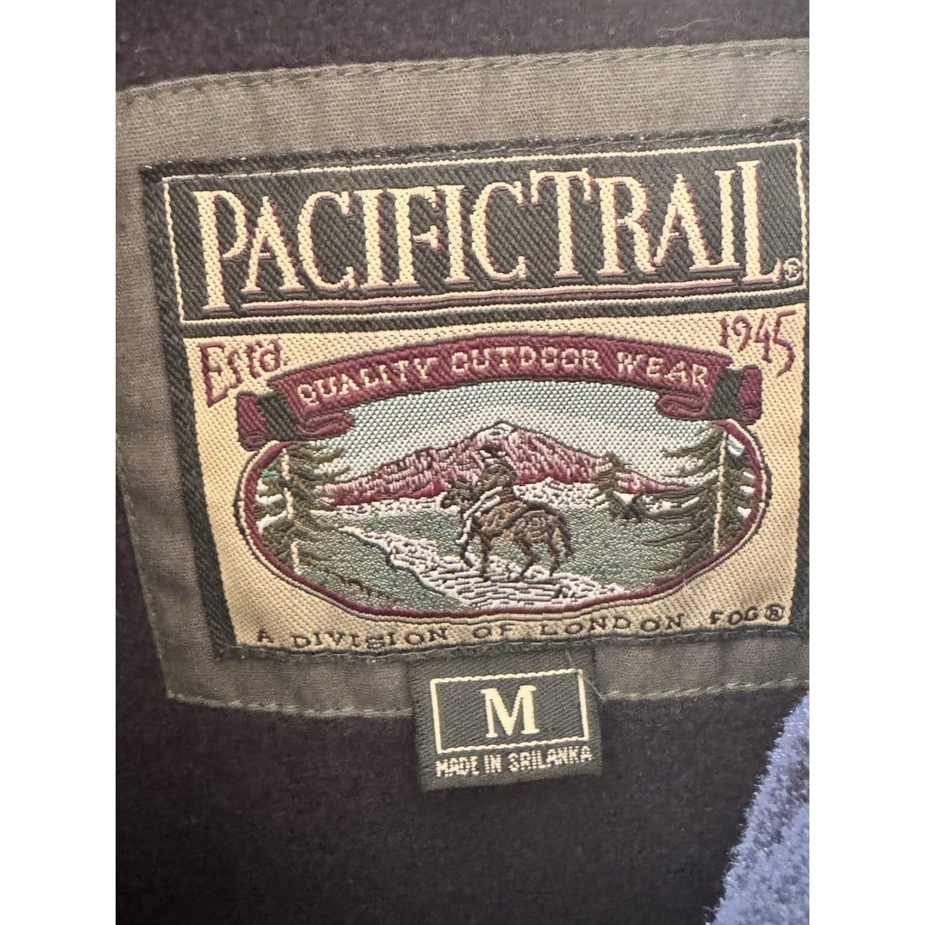 Vtg Pacific Trail Heavy Outdoor Jacket Green Fleece Lined Hooded Coat Size M-L