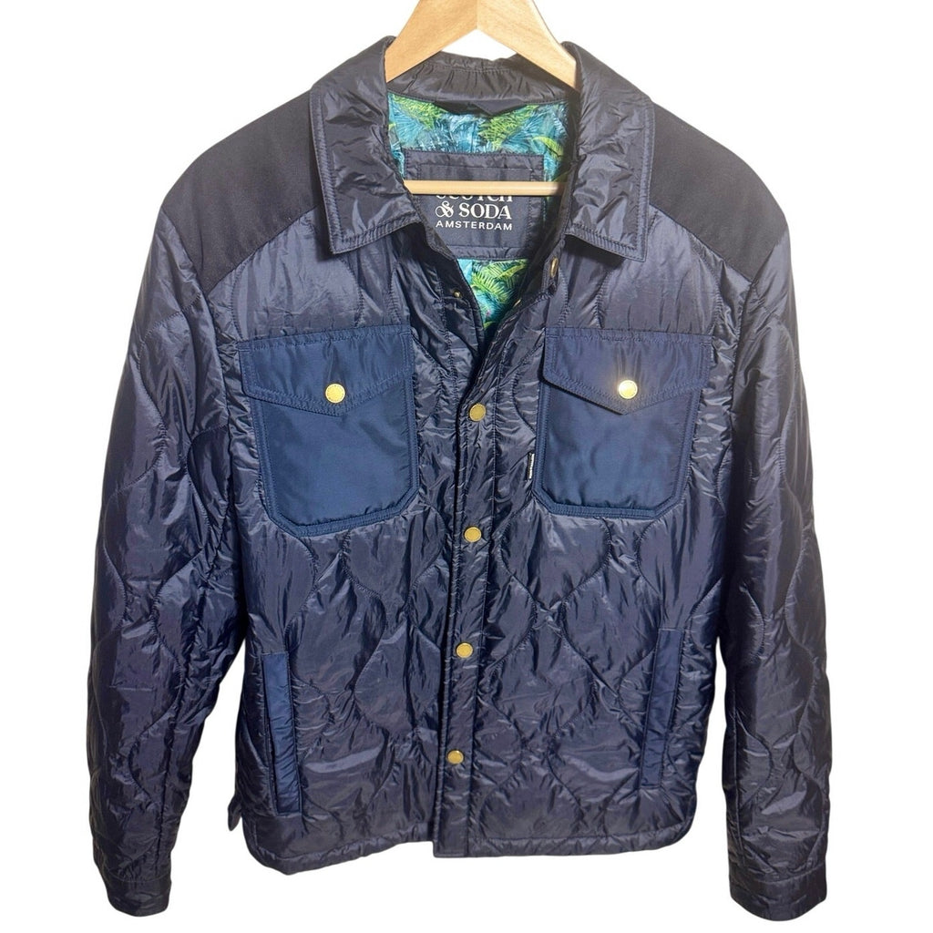 Scotch & Soda Amsterdam Quilted Jacket 3M Thinsulate Snap Shirt Coat Men S