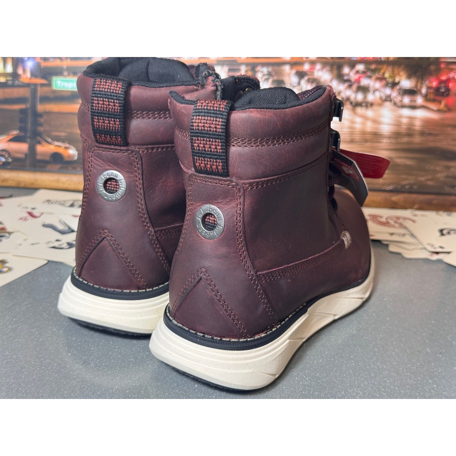 L.L.Bean Down East Utility Primaloft Insulated Hiking Boots Women 8 Wine Leather