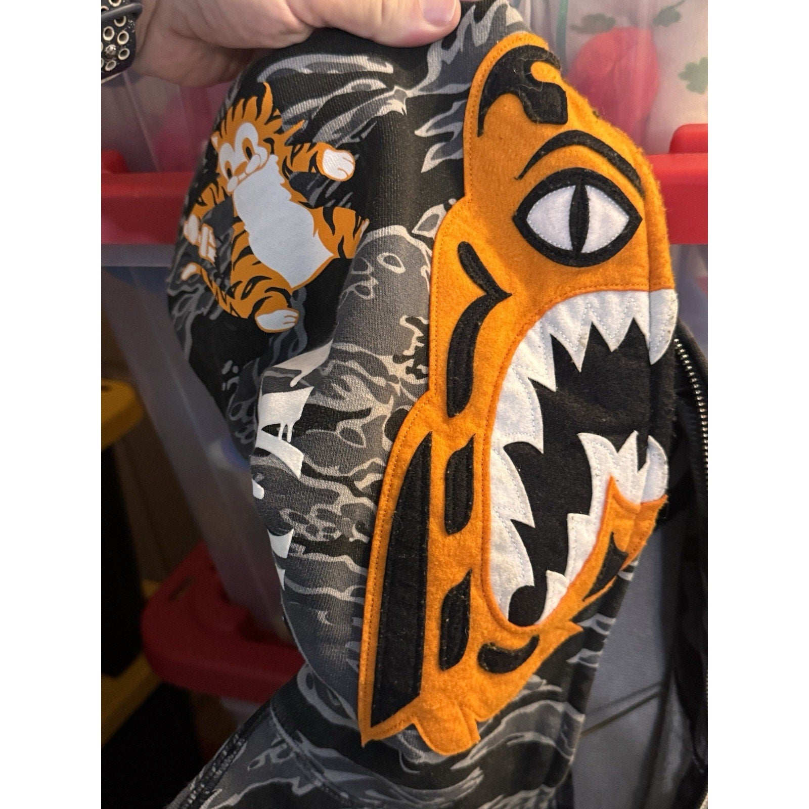 BAPE x Undefeated Tiger Shark Split Camo Full Zip Hoodie Japan XL Rare HTF Y2K